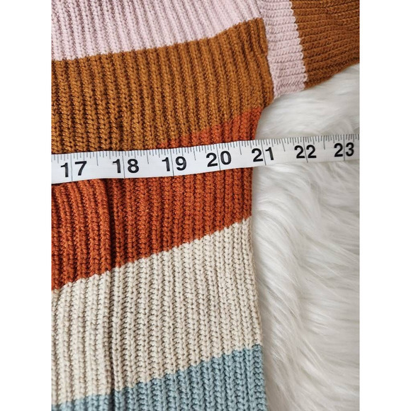 Madewell Womens Pullover Sweater‎ Multicolor Stripe Long Sleeve Pocket Slit XXS - Picture 3 of 5